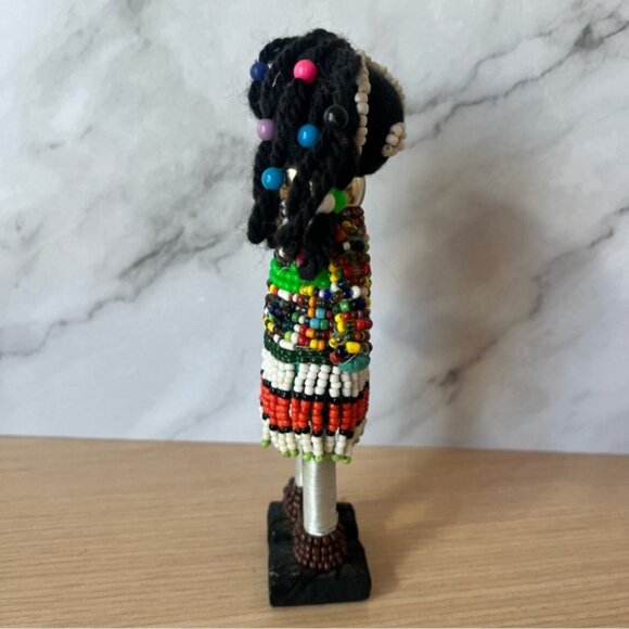 African Ndebele Tribal Beaded Doll Ceremonial Folk Art Handmade - Picture 3 of 7